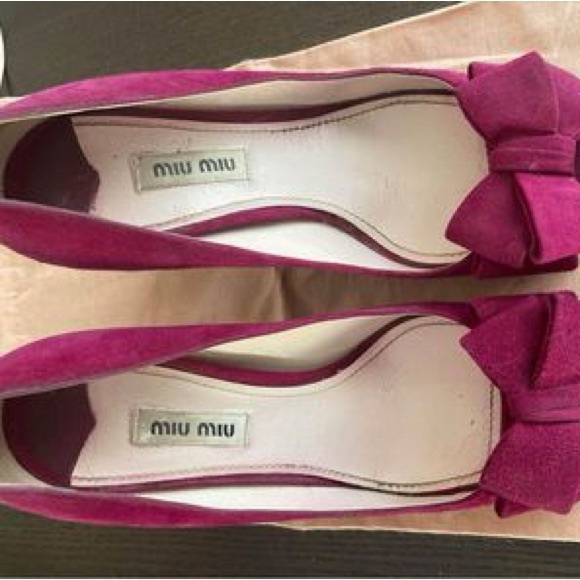 Authentic Miu Miu Pink Suede Peep-toe Pumps - Size 36.5 - Picture 3 of 5